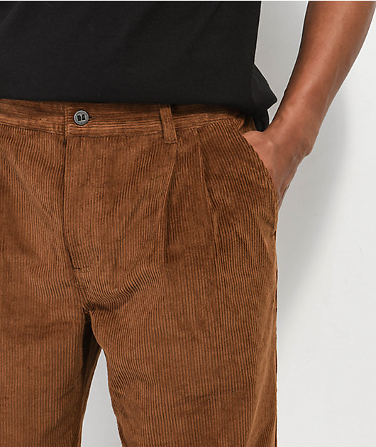 Monet Tuckup Pleated Brown Corduroy Pants | Zumiez