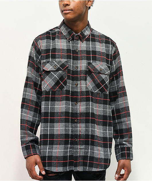 Montage Black, Grey Red Plaid Flannel Shirt Zumiez