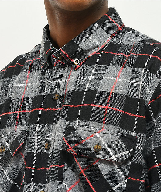 Montage Black Grey Red Plaid Flannel Shirt Zumiez