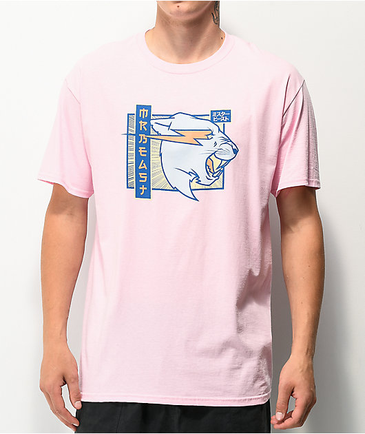 Mr. Beast Manga Pink T-Shirt