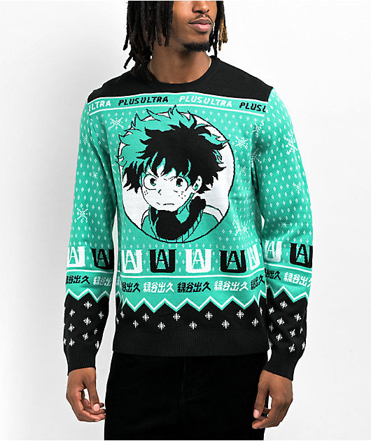 My Hero Academia Deku Black Green Sweater Zumiez