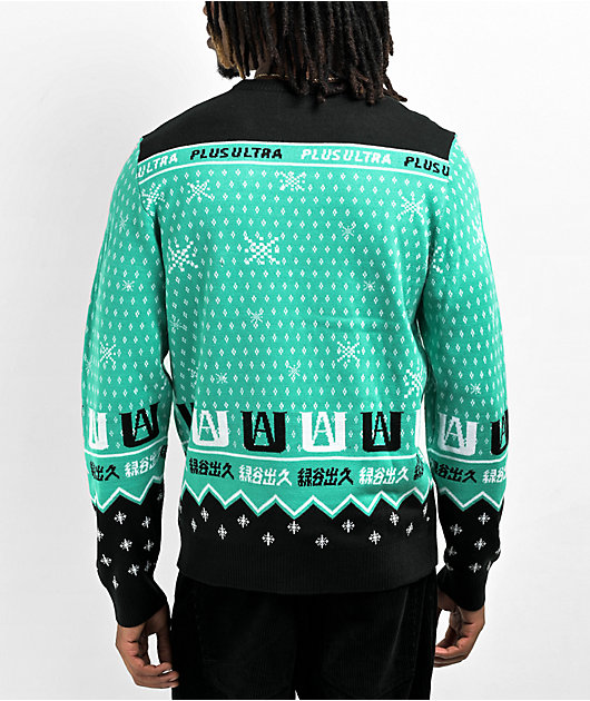 My Hero Academia Deku Black Green Sweater Zumiez