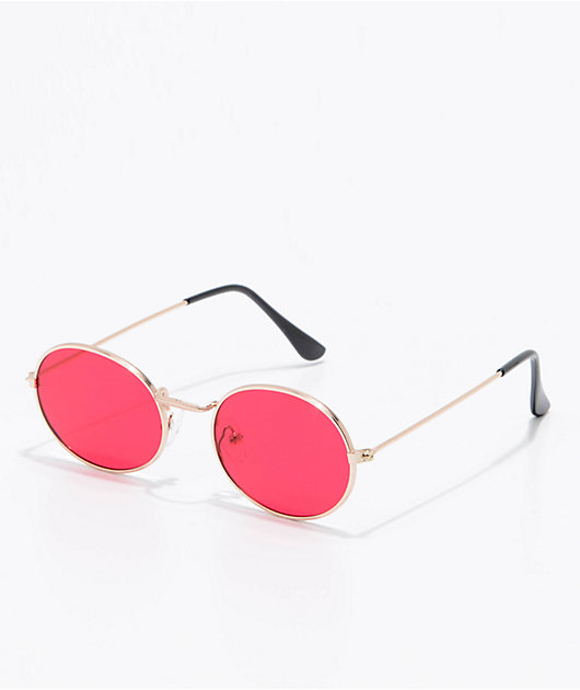 circle red sunglasses