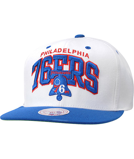 Nba Mitchell And Ness Philadelphia 76ers White Arched Snapback Hat Zumiez