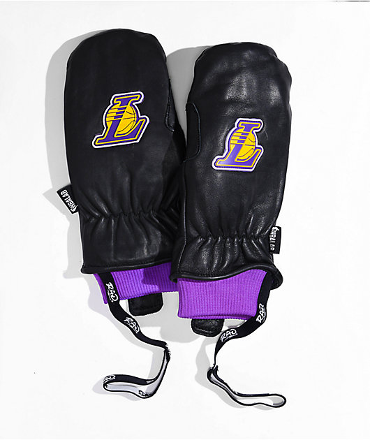 NBALAB x RAD LA Lakers Team Black Snowboard Mittens