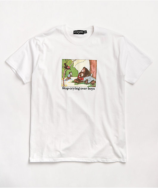 NEW girl ORDER Don't Cry Over Boys White T-Shirt