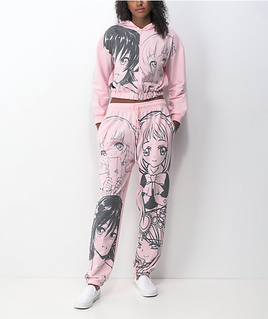 NEW girl ORDER Manga Anime Pink Jogger Sweatpants