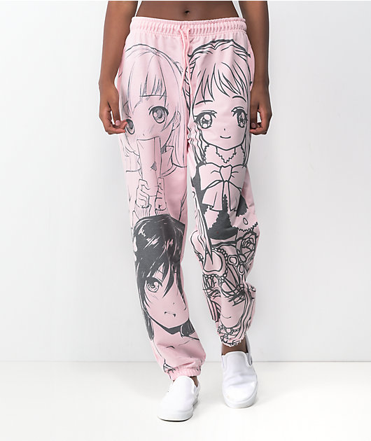 NEW girl ORDER Manga Anime Pink Jogger Sweatpants