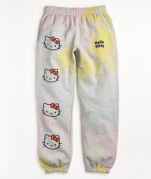 New Girl Order X Hello Kitty Pink Yellow Tie Dye Sweatpants Zumiez