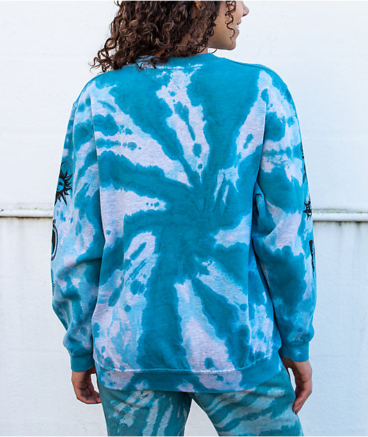NGOrder Etched Blue Tie Dye Crew Neck Sweatshirt