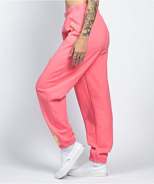 NGOrder Flame Coral Pink & Yellow Jogger Sweatpants