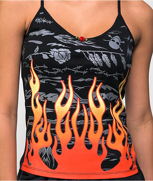 NGOrder Flame Rose Cami Tank Top