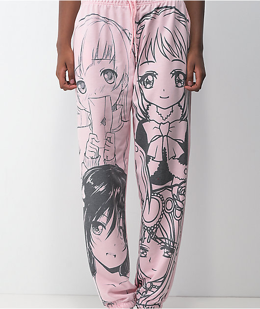 NGOrder Manga Anime Pantalones de chándal jogger rosa