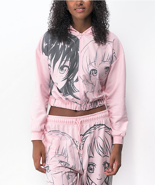 Anime crop top hoodie online