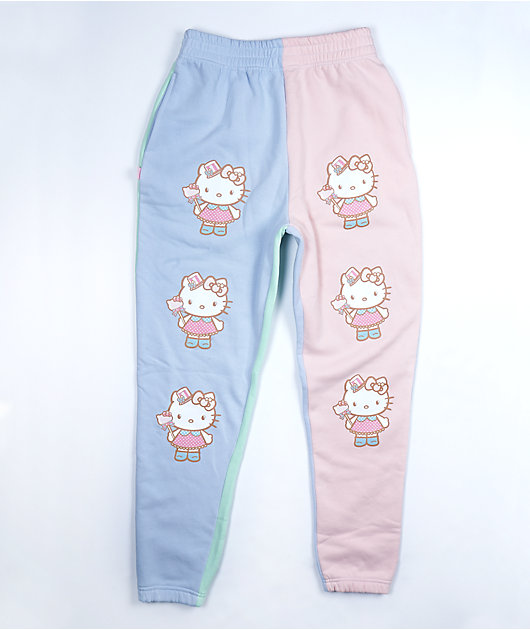 Hello Kitty colorblock graphic flare pants Small