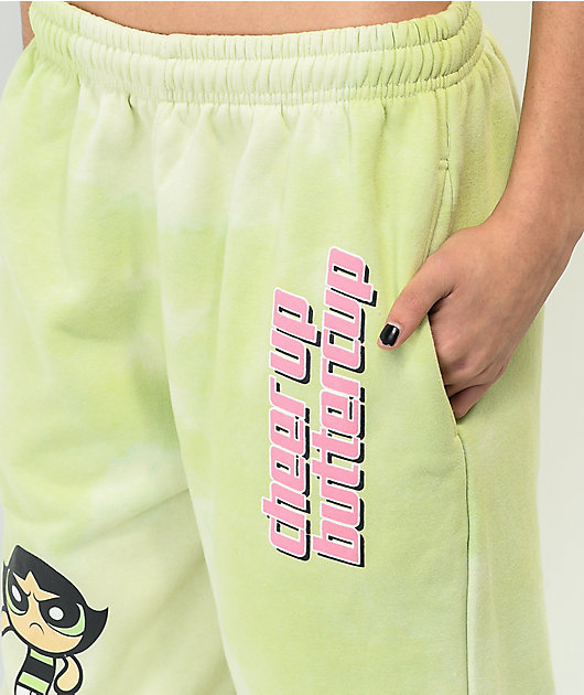 NGOrder x Powerpuff Girls Buttercup Green Tie Dye Jogger Sweatpants