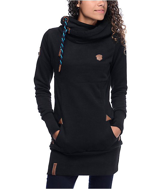 sudadera negra larga mujer