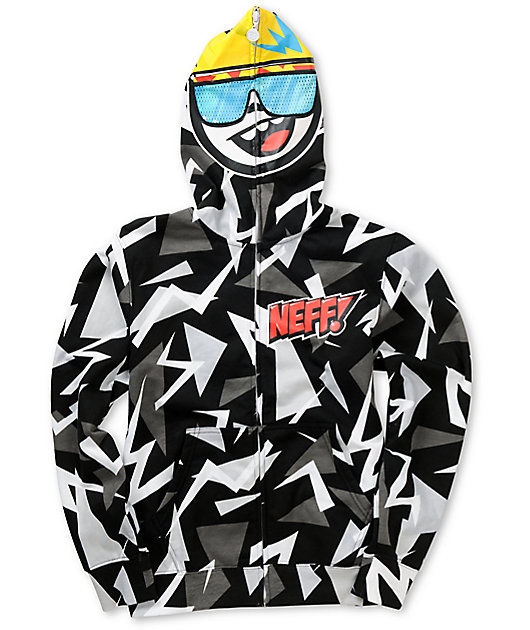 zip face hoodie