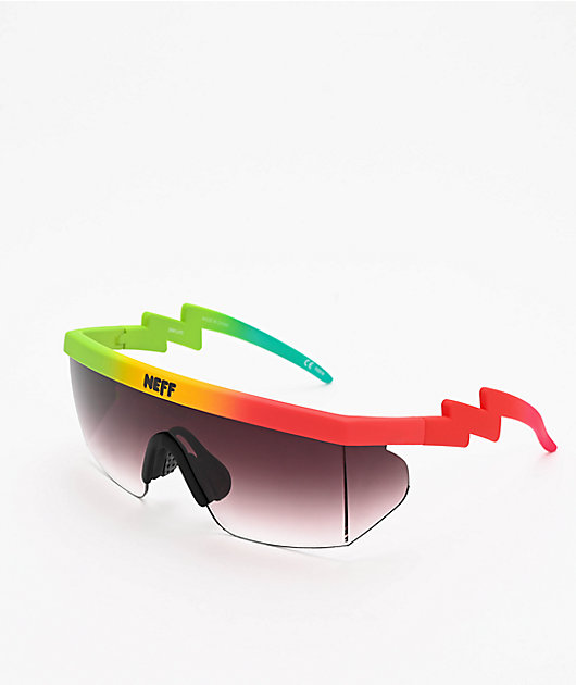 habilidad triunfante Ellos Neff Brodie Rasta gafas de sol un solo lente con gradiente