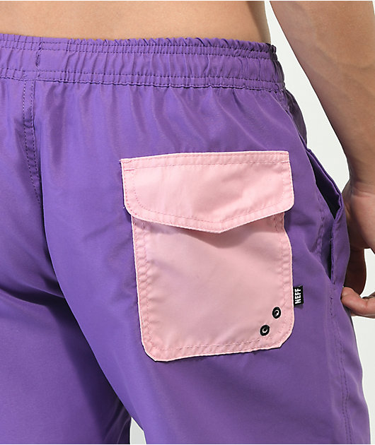 Neff Hot Tub Ground Up shorts de baño morados