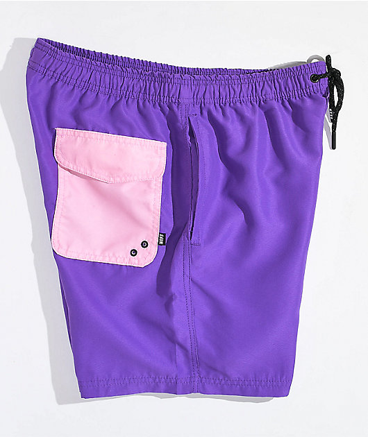 Neff Hot Tub Ground Up shorts de baño morados