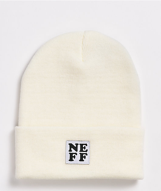 Neff Lawrence White Fold Beanie