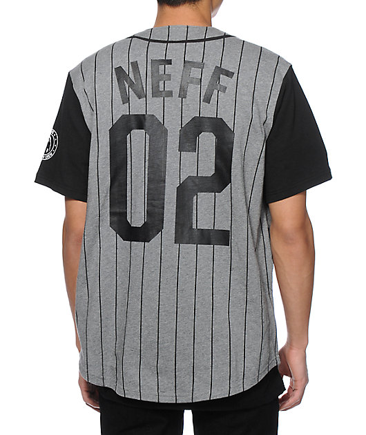 black pinstripe baseball jersey