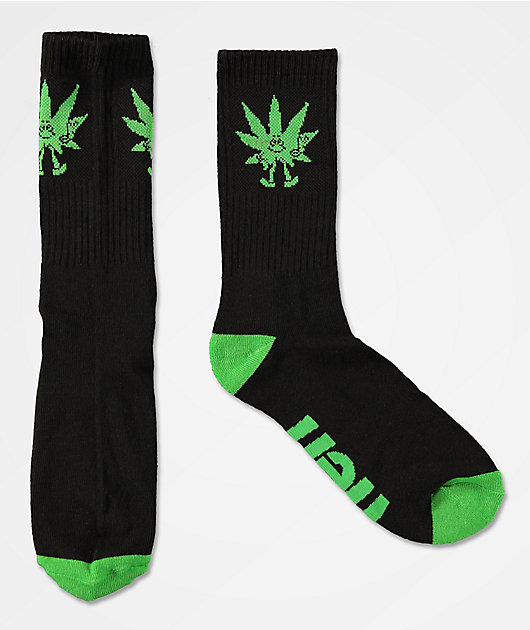 Neff Promo Peace Weed Black Crew Socks