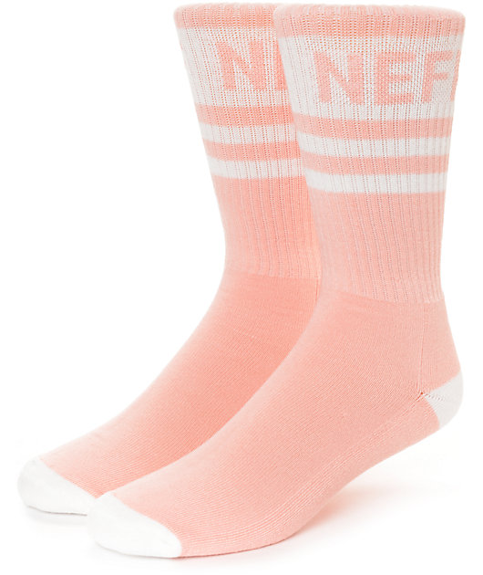 Neff Promo Peach & White Crew Socks