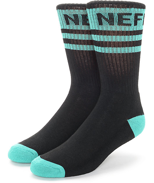 Neff Promo calcetines en negro y verde azulado