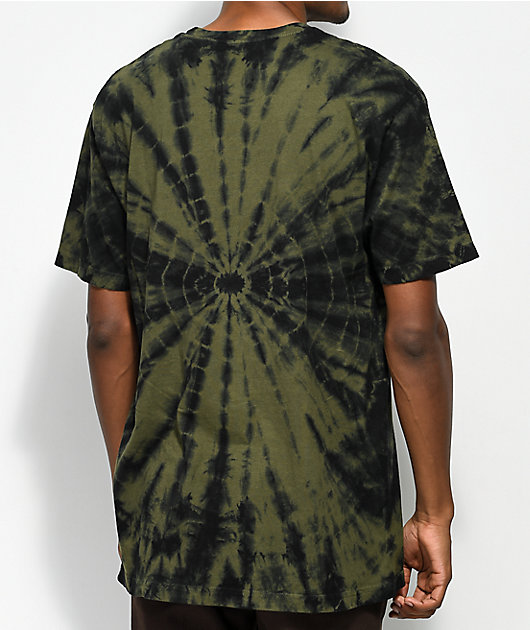 olive green tie dye shirt