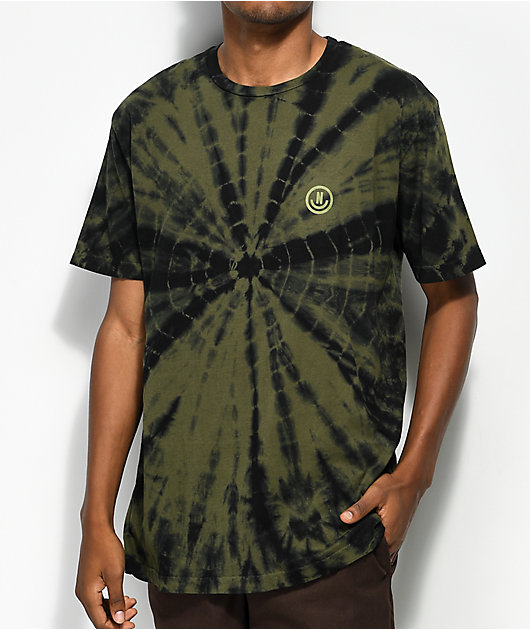 olive green tie dye shirt