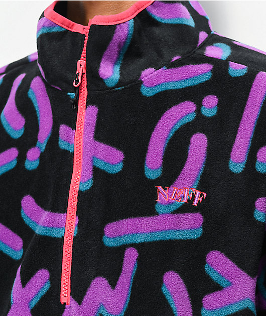 Neff Throwback Black & Purple Tech Fleece Jacket