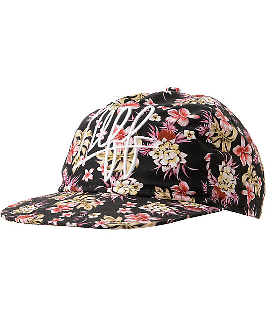 Neff Vacay Black Floral Print Snapback Hat