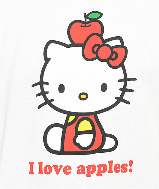 Neon Riot x Hello Kitty Apples camiseta blanca