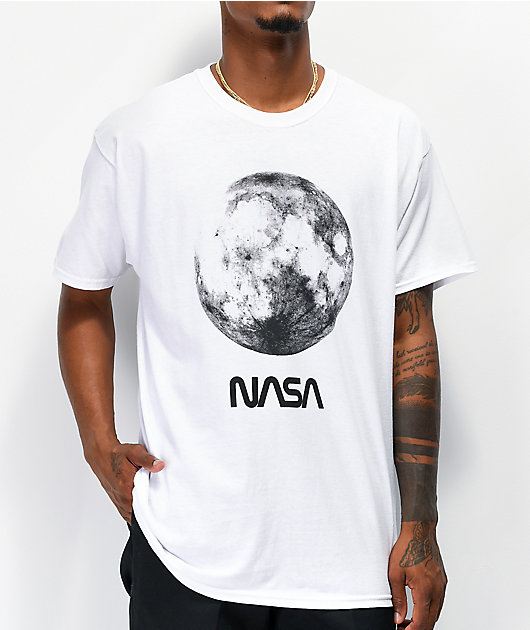Neon Riot x NASA Moon camiseta blanca