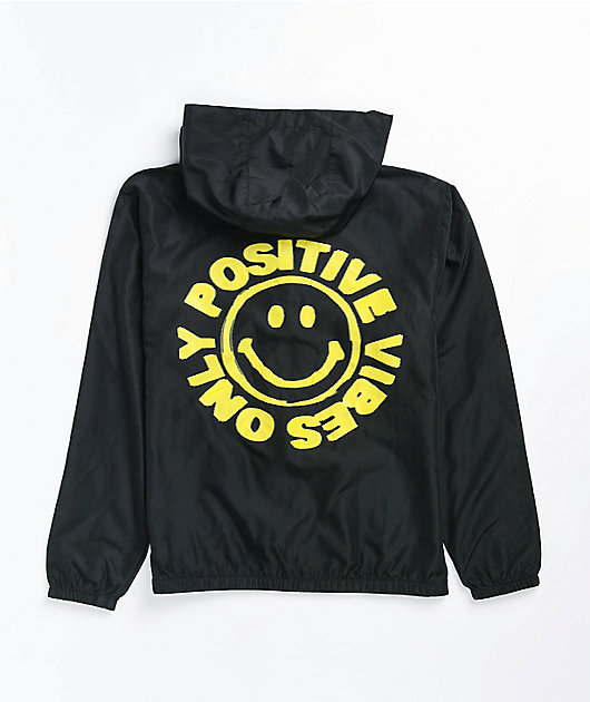 comfortable Arena Meaningful Neon Riot x Smiley Kids' Black Windbreaker Jacket