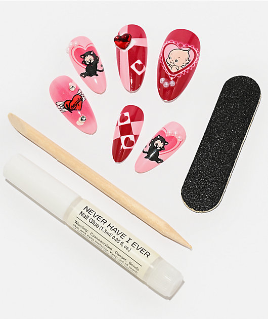 Never Have I Ever Kewpie x ONCH Cat Press-On Nails