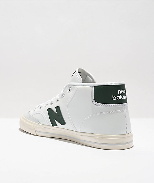 New Balance 213 White & Forest Skate Shoes