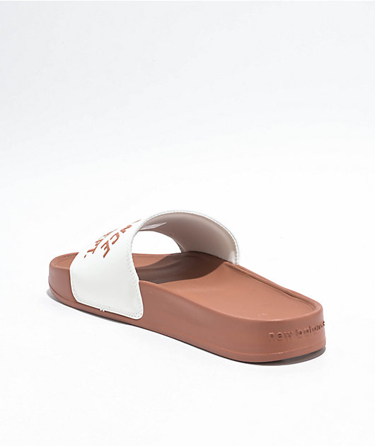 New Balance Lifestyle 200 Heritage Walnut Sea Salt Slide Sandals Zumiez