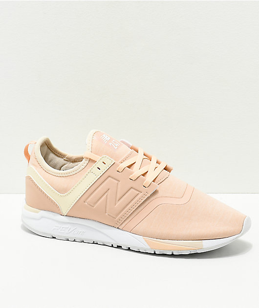 New Balance Lifestyle 247 Pink & Cream Textile Shoes New Balance Lifestyle 247 Pink & Cream Textile Shoes