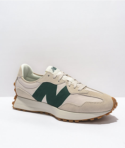 New Balance Lifestyle 327 Timberwolf Green White Grey Shoes Zumiez