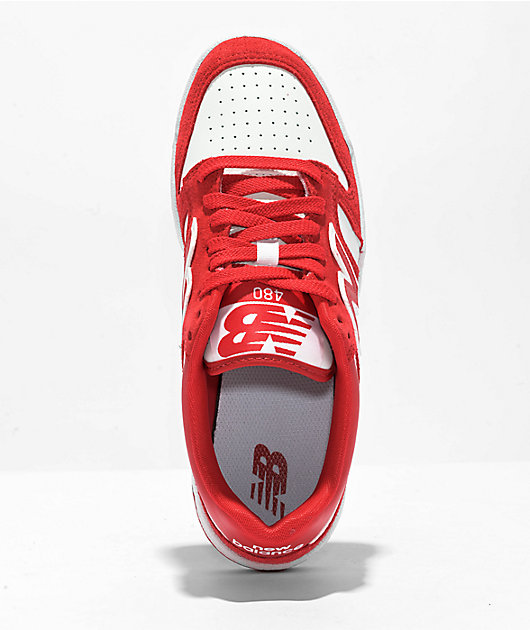 new balance lifestyle 480 red & white shoes