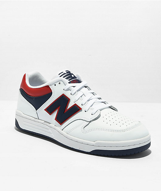 New Balance Lifestyle 480 White Blue Red Shoes Zumiez