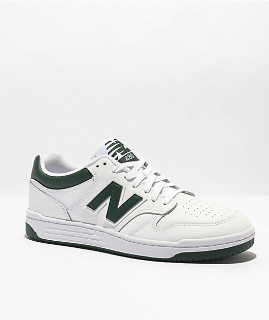 New Balance Lifestyle 480 White & Green Shoes | Zumiez