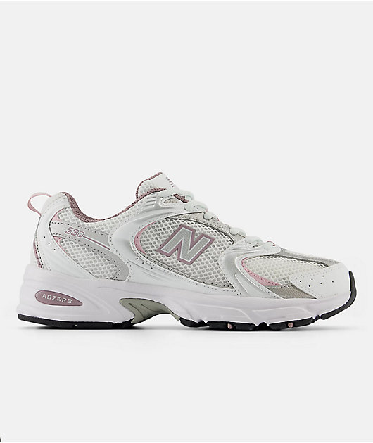 New Balance Lifestyle 503 White, Silver Metallic, & Ice Wine