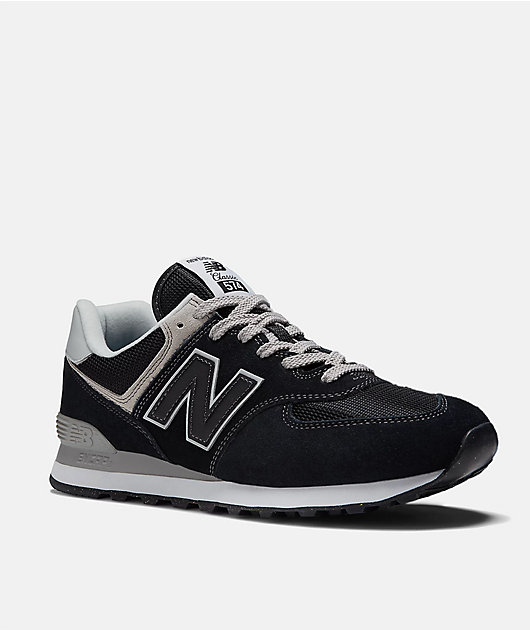 New Balance Lifestyle 574 Core Black & White Shoes | Zumiez