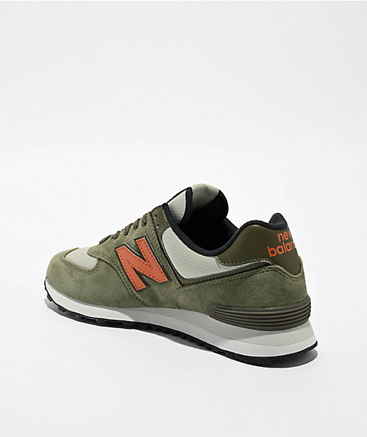 New Balance Lifestyle 574 Dark Olivine & Infield Clay Shoes