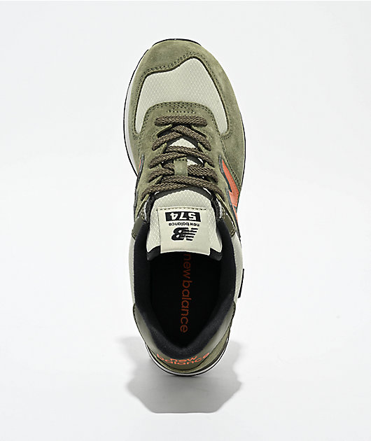 New balance 574 dark green best sale