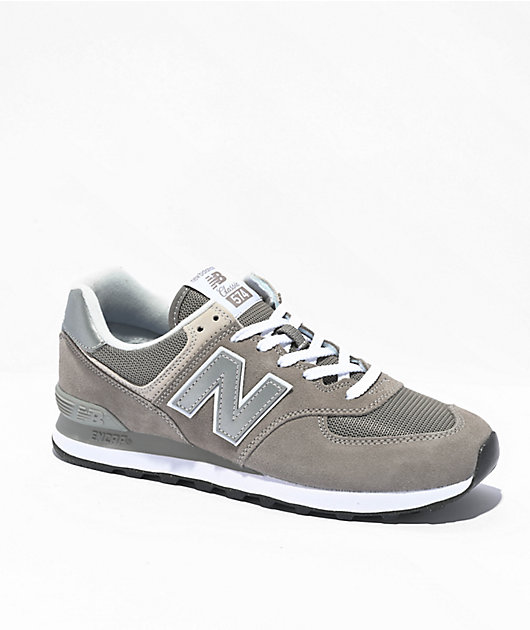 New Balance Lifestyle 574 Grey & White Shoes | Zumiez